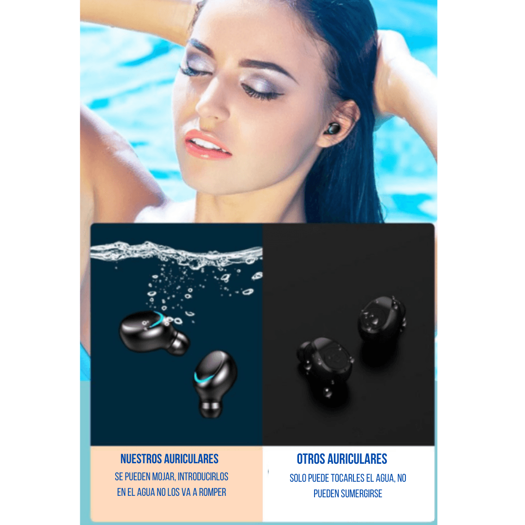Auriculares Bluetooth 5.1 resistentes al agua con micrófono