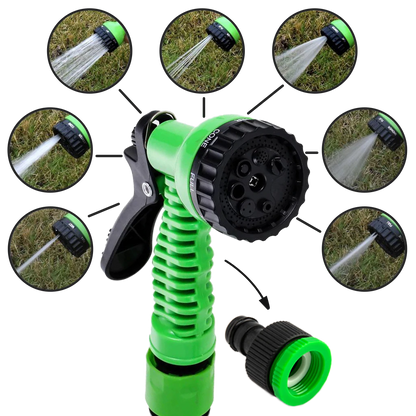 MANGUERA EXTENSIBLE 15 metros + pistola 7 chorros. Con envío gratis.